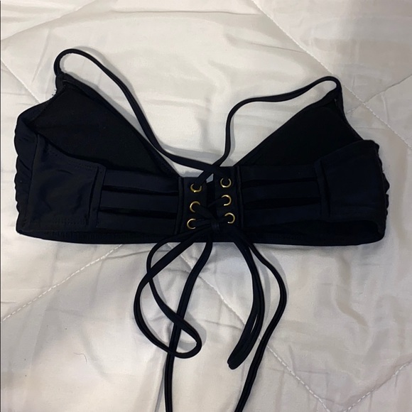 SOLD black tied back bikini top - Picture 2 of 3